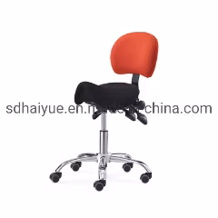 Tilt Seat Adjustable Height Ergonomic Saddle Seat Rolling Dental Stool with Adjustable Back