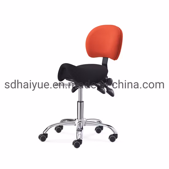 Sedile inclinabile, altezza regolabile, sedile a sella ergonomico, sgabello dentale con rotelle, con schienale regolabile